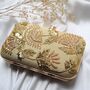 Amina Golden Silk Embroidered Clutch, thumbnail 2 of 2