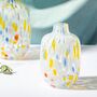 Small Multicoloured Speckled Glass Vase, thumbnail 1 of 5
