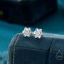 Daffodil Stud Earrings In Sterling Silver, thumbnail 1 of 12