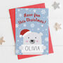 Personalised Polar Bear Christmas Card For Children, thumbnail 1 of 2