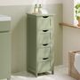 White Slim Storage Cabinet With Four Drawers, thumbnail 1 of 10