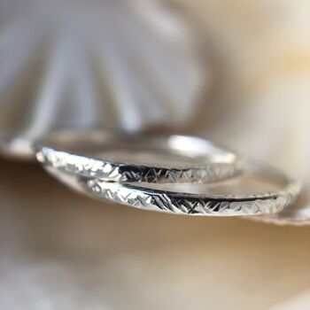 Silver Textured Slim Ring, 5 of 10