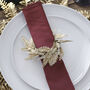 Gold Fern Wreath Christmas Table Napkin Rings, thumbnail 1 of 3