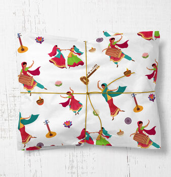 Indian Gift Wrapping Paper, Dancing Ladies, 3 of 3