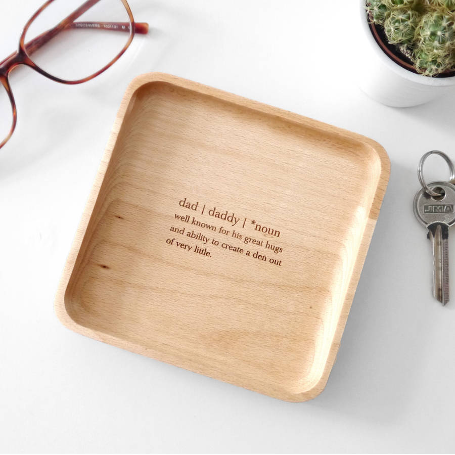 Personalised Wooden Dad Definition Coin Tray By Joanna Emily
