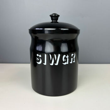 Retro Welsh Tea, Coffee, Sugar Tins Black, 2 of 4