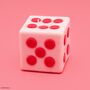 Monopoly Roll The Dice Pink And Red Pillar Candle, thumbnail 2 of 4