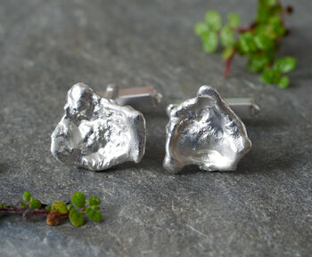 Molten Silver Cufflink Pair, 3 of 3