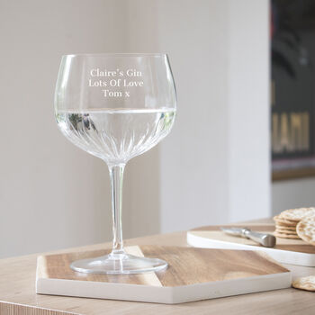 Special Message Personalised Crystal Cut Gin Glass, 2 of 10