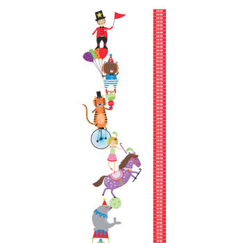 Personalised Circus Height Chart Wall Stickers, 5 of 7
