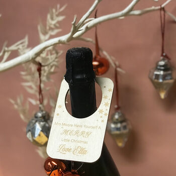 Personalised Christmas Bottle Label Teacher Gift, 6 of 8
