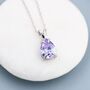 Sterling Silver Alexandrite Purple Blue Pear Cut Cz Necklace, thumbnail 7 of 12