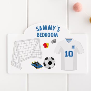 Personalised Sports Football Themed Bedroom Door Sign, 2 of 2