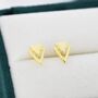 Sterling Silver Double Triangle Stud Earrings, thumbnail 5 of 12