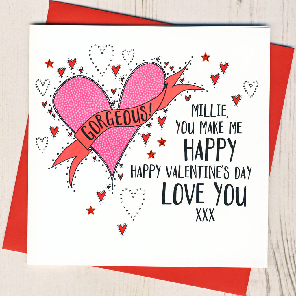 Personalised You Make Me Happy Valentines Card By Eggbert And Daisy