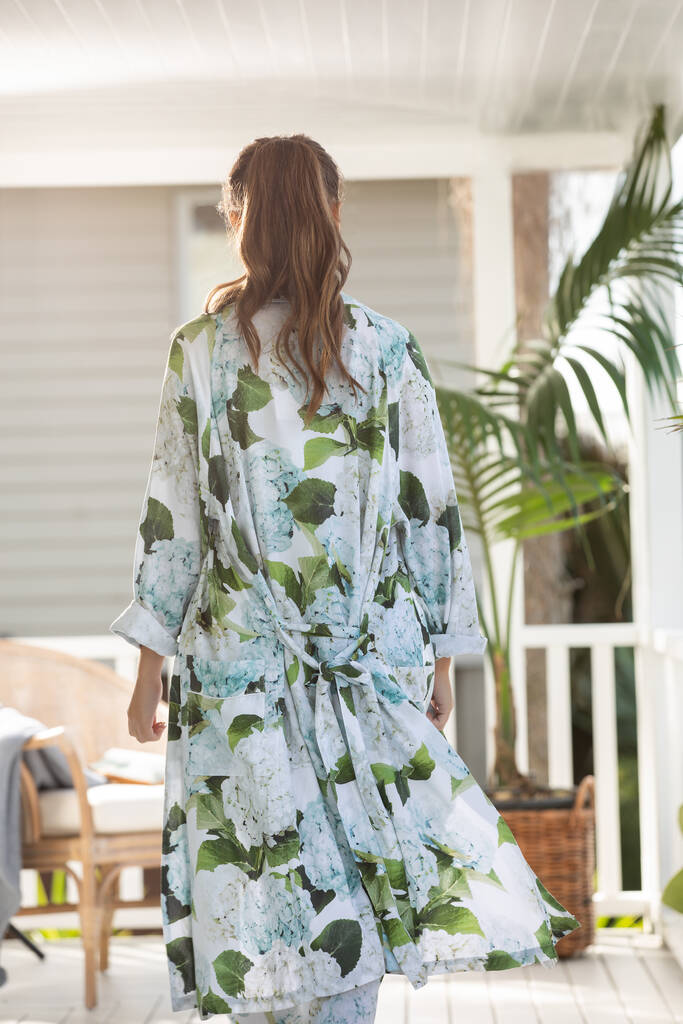 Blue Hydrangea Robe By Wallace Cotton
