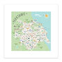Map Of Yorkshire Print By Hilary Yafai, thumbnail 3 of 8