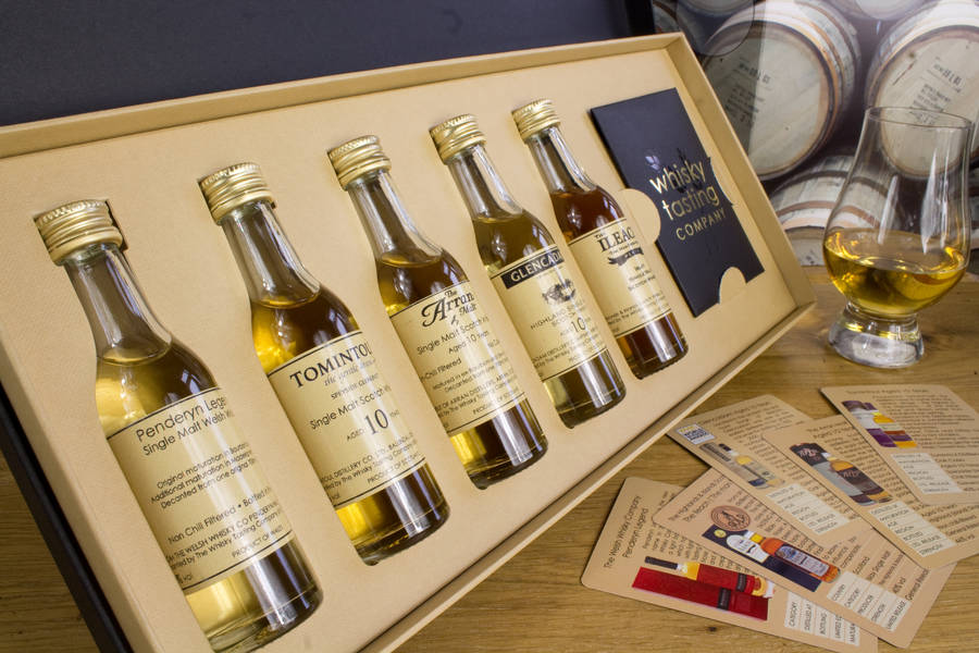 personalised five bottle whisky gift set by whisky tasting company ...