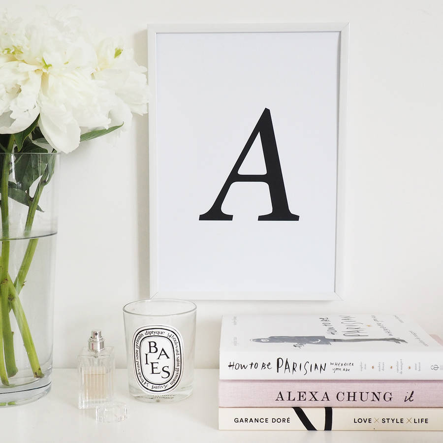 Personalised Initial Wall Art Foil Print By Lily Rose Co