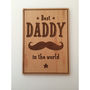 Best Daddy In The World Father's Day Wooden Postcard, thumbnail 3 of 4