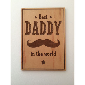 Best Daddy In The World Father's Day Wooden Postcard, 3 of 4