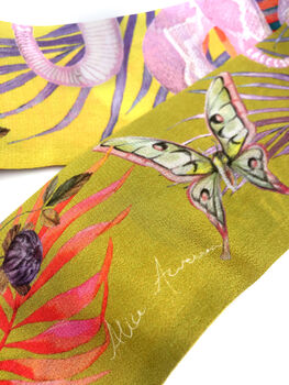Golden 'Skinny' Silk Scarf In 'Enticement' Print, 5 of 7