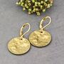 Hammered Disc Drop Earrings, thumbnail 2 of 6