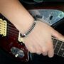 Recycled Guitar String Leather Bracelet, thumbnail 1 of 4