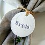 Five Personalised Botanical Place Setting Wedding Tags, thumbnail 3 of 9