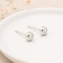Sterling Silver Opal Micro Stud Earrings – 4mm, thumbnail 4 of 11