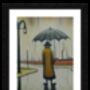 Man In The Rain A3 Framed Lowry Style Art Print, thumbnail 2 of 2