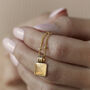 Square Initial Necklace In Silver Or Gold Vermeil, thumbnail 1 of 6