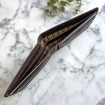 Men's Brown Simple Leather Wallet, 3 of 4