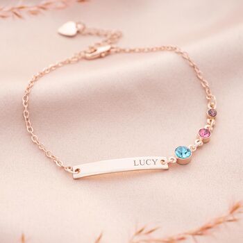 Family Birthstone And Bar Personalised Bracelet, 4 of 8