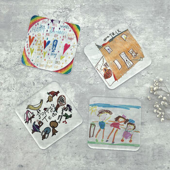 Personalised Kids Drawing Printed Coaster, 6 of 9