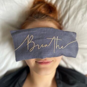 Breathe Embroidered Lavender Eye Pillow, 5 of 12