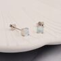 Sterling Silver Frosted Mermaid Crystal Stud Earrings, thumbnail 2 of 11