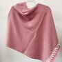 Lambswool Knitted Poncho Calamine Pink And White, thumbnail 4 of 4