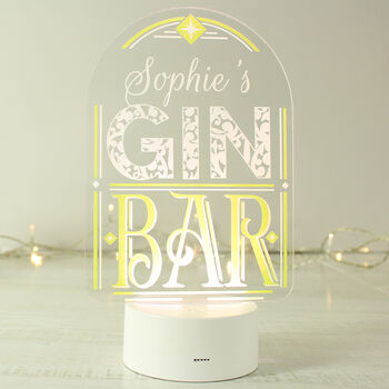 Personalised LED Colour Changing Gin Bar Light, 4 of 5