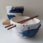 Handmade Ceramic Ramen Bowl With Chopsticks, thumbnail 1 of 7