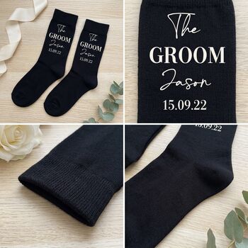 Personalised Groomsmen Gifts Groom Wedding Socks, 5 of 9