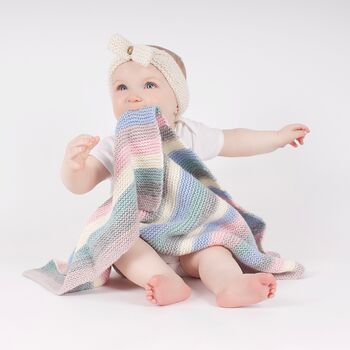 Stripy Baby Blanket Knitting Kit, 4 of 9