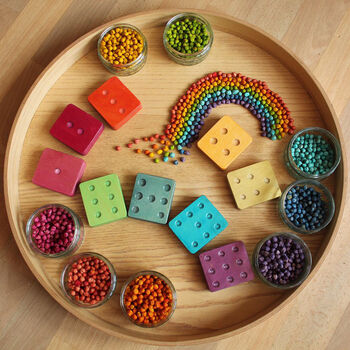 Handcrafted Wooden Dot Cuboids In Rainbow, 7 of 11