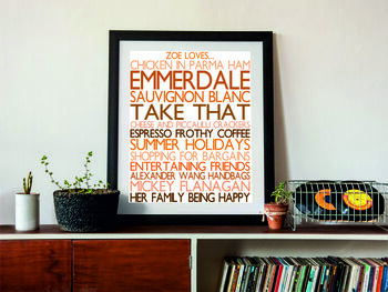 Personalised 'Favourite Things' Framed Print: Oranges, 6 of 6