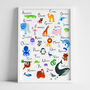 A To Z Animals Kids Room Print, thumbnail 4 of 5