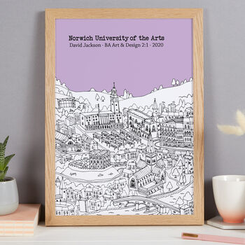 Personalised Norwich Graduation Gift Print, 9 of 10