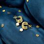 Gold Plated Triple Hoop Pearl Earrings, thumbnail 3 of 5