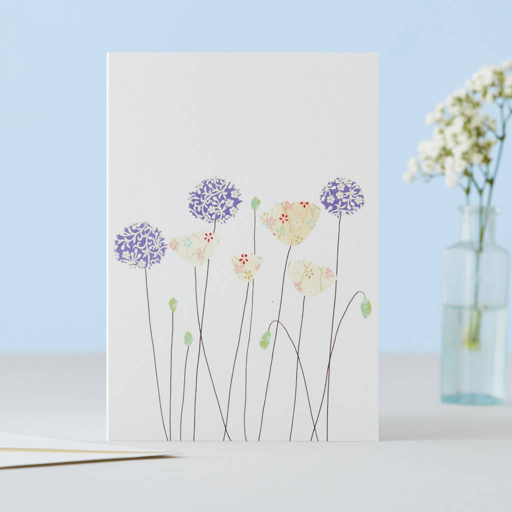 Poppies And Aliums Card By Eloise Hall