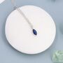 Extra Tiny Sapphire Blue Marquise Cz Necklace, thumbnail 2 of 12