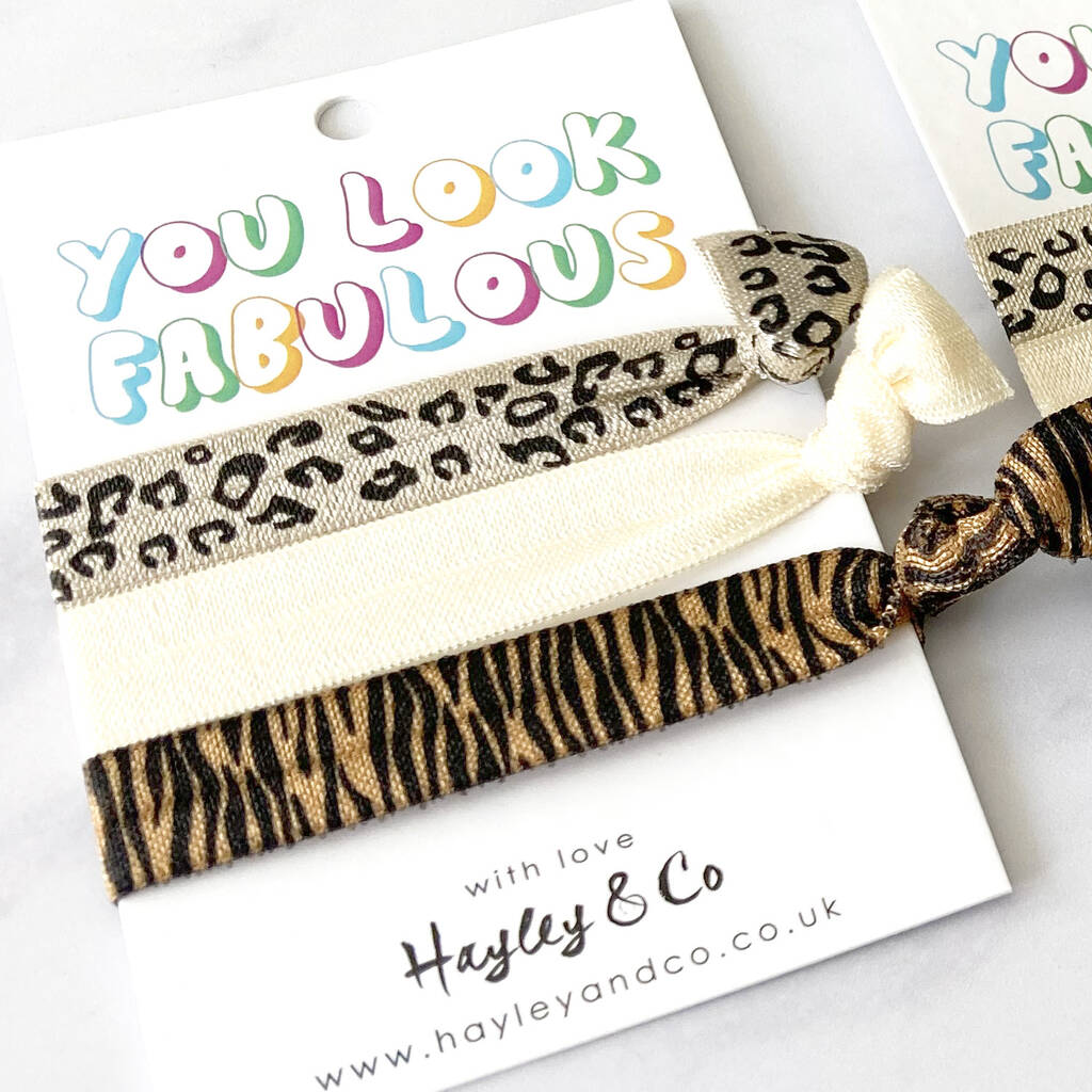 Animal Print Hair Elastics By Hayley & Co